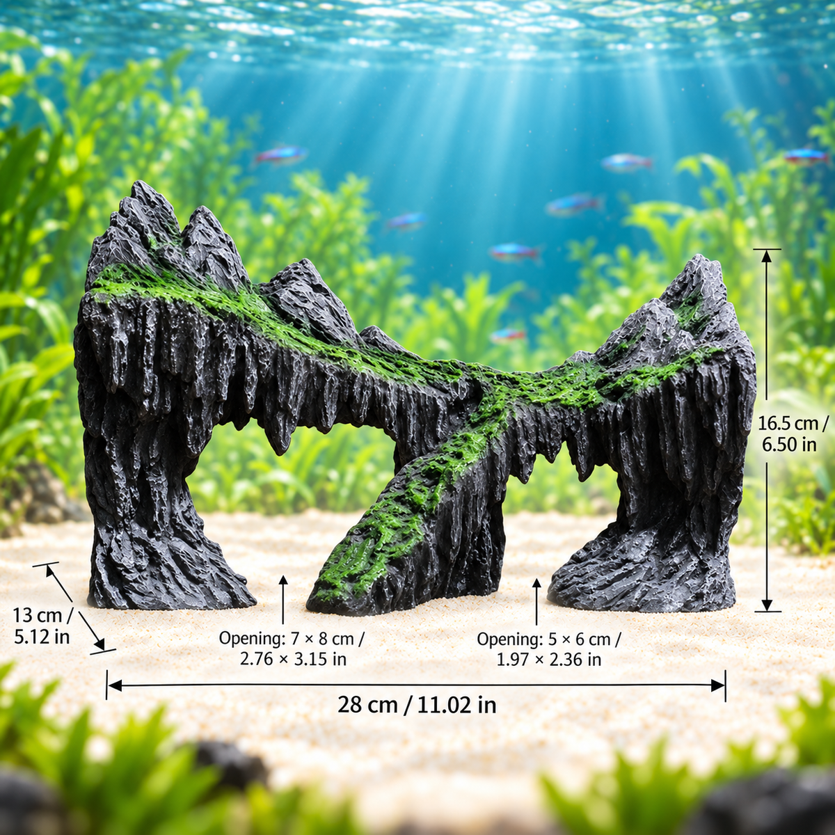 Resin Mountain Rock Aquarium Ornament