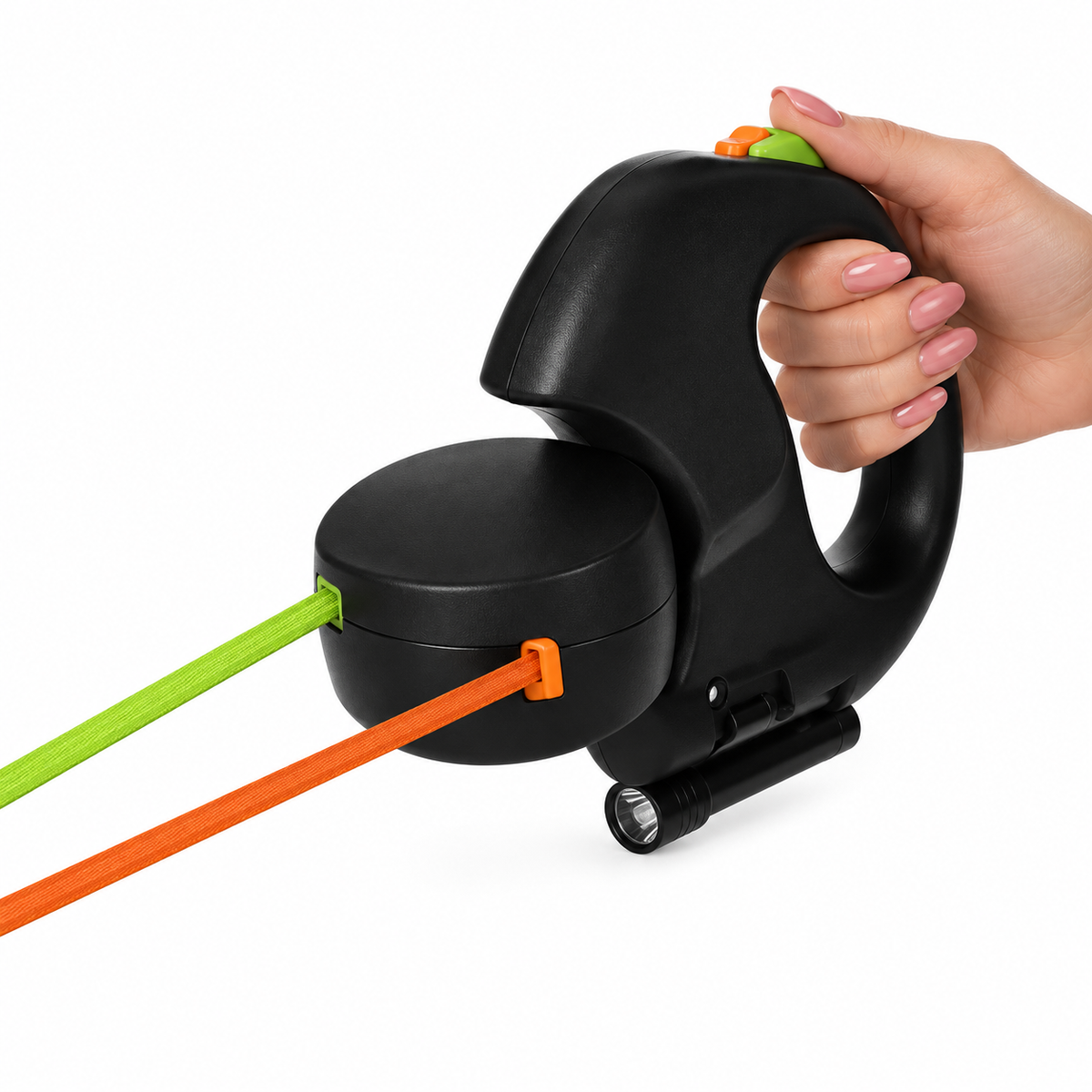 3M Dual Retractable Dog Leash with Light & Swivel
