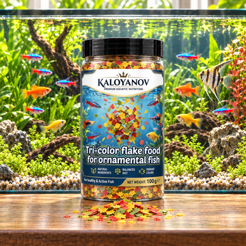 3-Color Flakes Fish Food for Tropical Fish & Goldfish