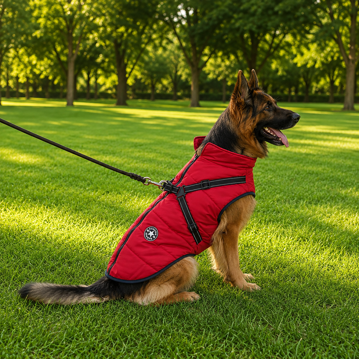 Dog Winter Jacket with Built-In Harness – Waterproof Coat for Medium & Large Dogs