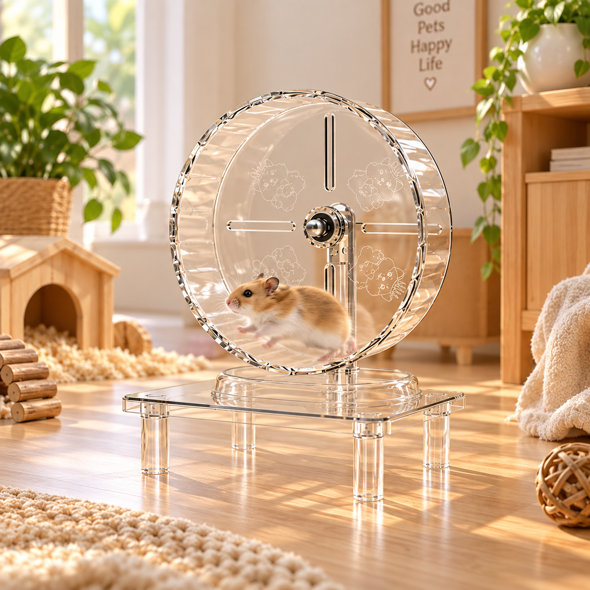 Silent Transparent Hamster Running Wheel – 3 Sizes | 18cm, 21cm, 24cm