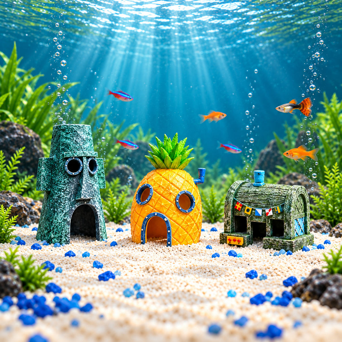 Pineapple House & Underwater Village Aquarium Decorations