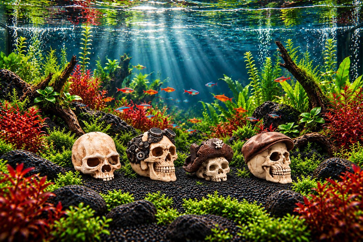 Resin Skull Hideout Ornament for Aquariums & Terrariums
