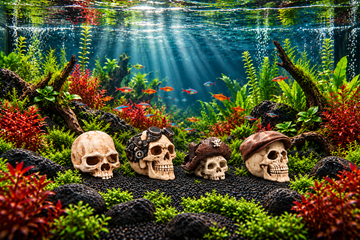 Resin Skull Hideout Ornament for Aquariums & Terrariums