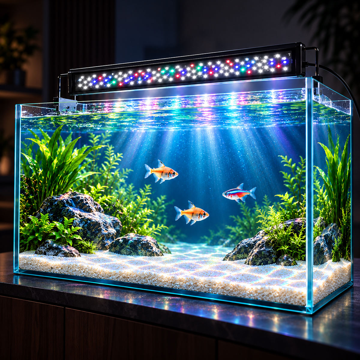 Full-Spectrum Aquarium LED Light with Timer & Adjustable Brightness