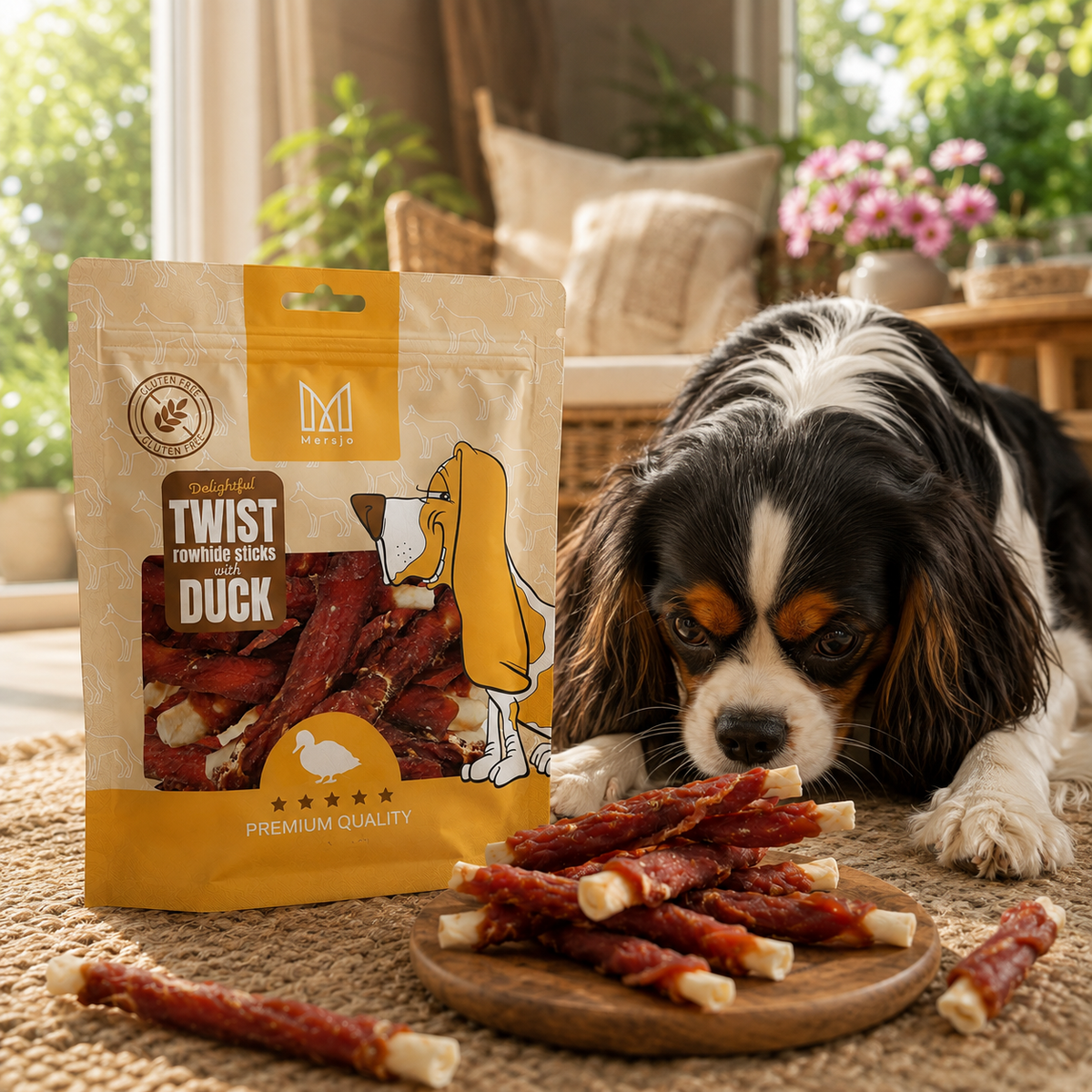 Natural Skin Twist Teething Treats with Duck Meat – 500g