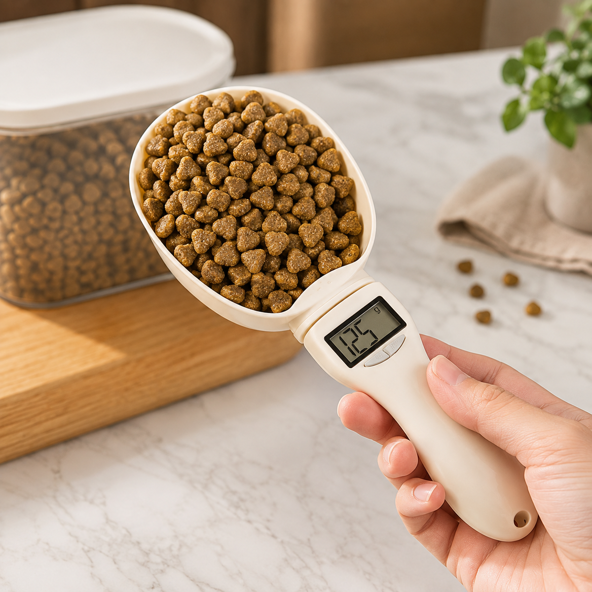 WiniBoop Pet Food Digital Measuring Scoop – Electronic Scale with LED Display