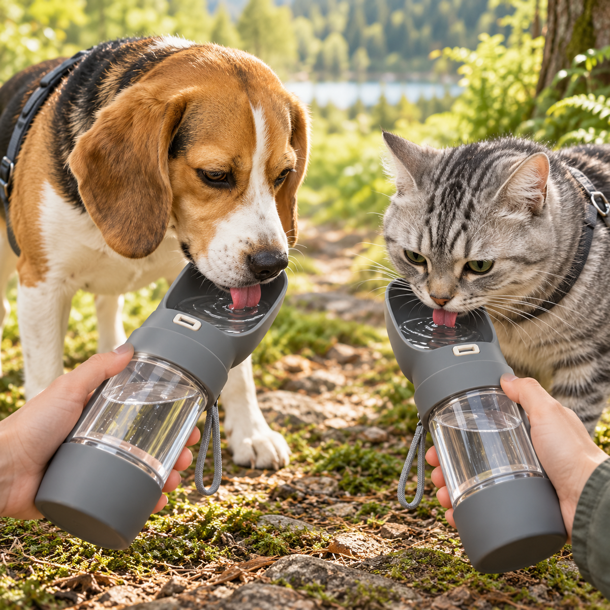 Pet Travel Water Bottle & Food Container