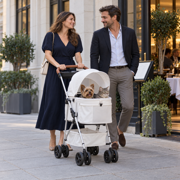 3-Wheel Pet Stroller with Detachable Basket