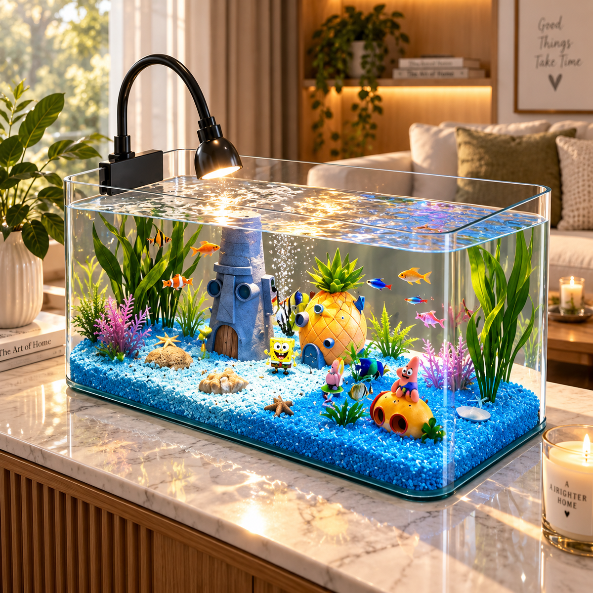 Transparent Acrylic Fish Tank | Desktop Aquarium for Fish & Turtles