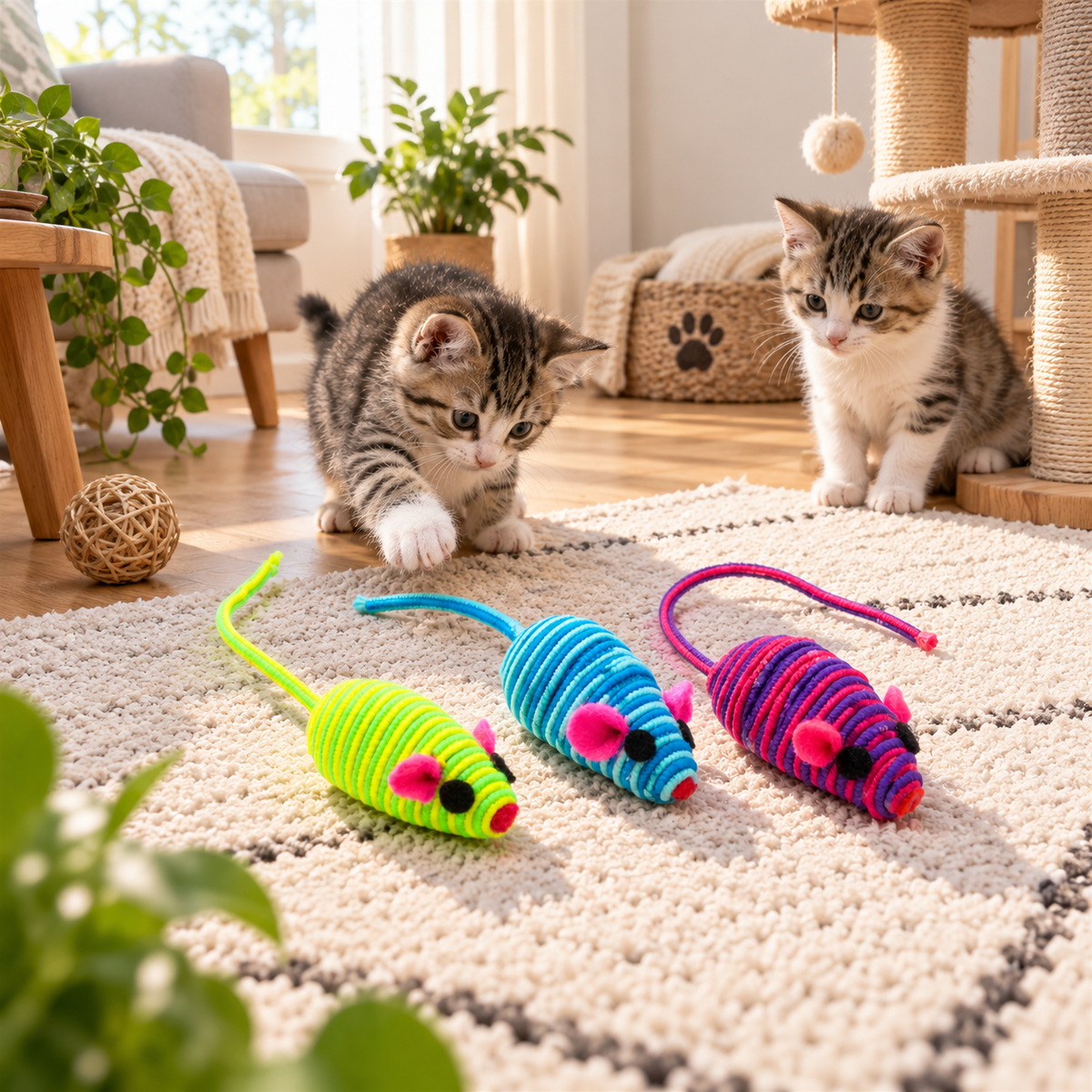 Fabric Mouse Cat Toys – Set of 3