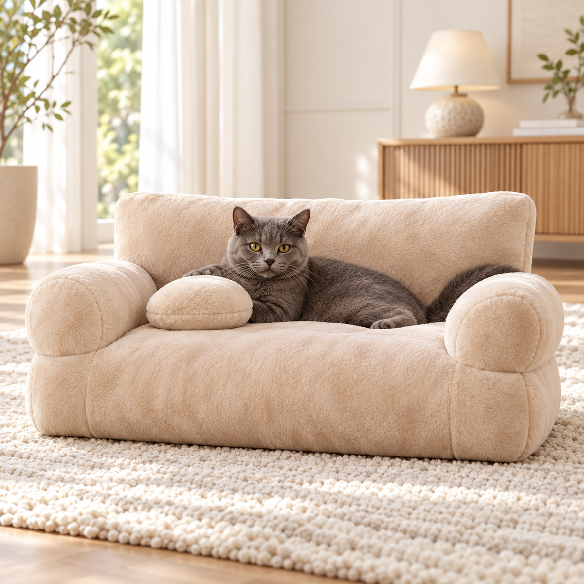 Soft Cat Sofa Bed with Removable, Washable Cover