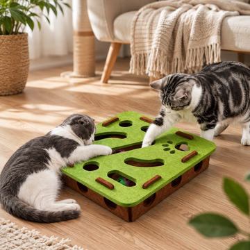 Additional view of Interactive Cat Puzzle Toy Box – Felt Activity Board with Ball for Indoor Cats