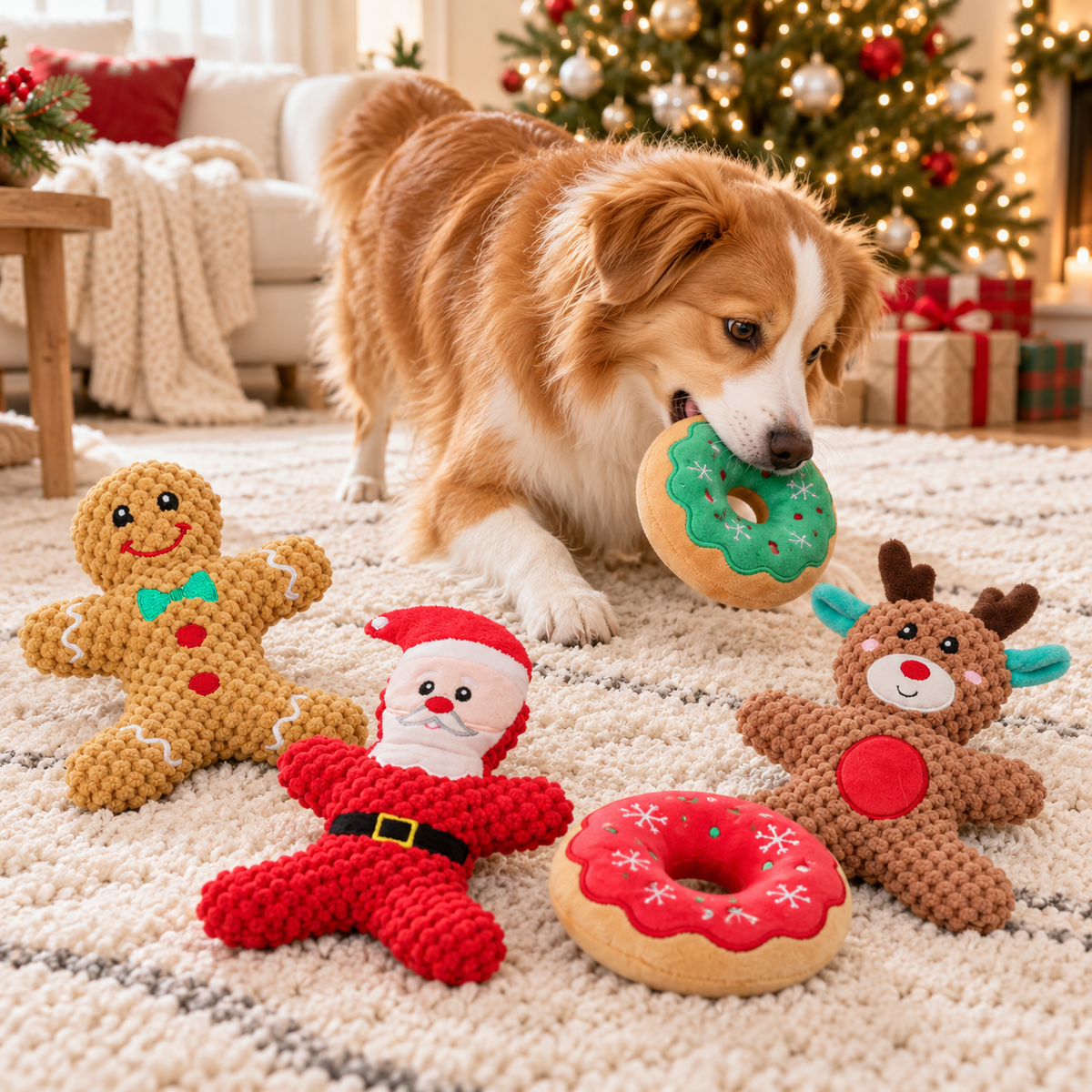 Christmas Plush Squeaky Dog Toys