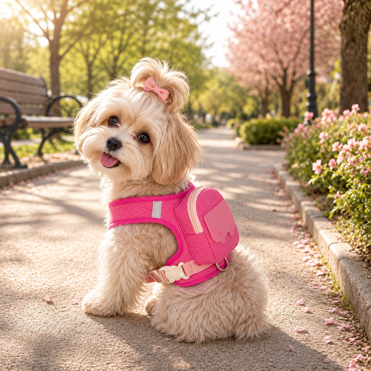 Dog Backpack Harness – Vest with Built-In Bag for Small & Medium Dogs