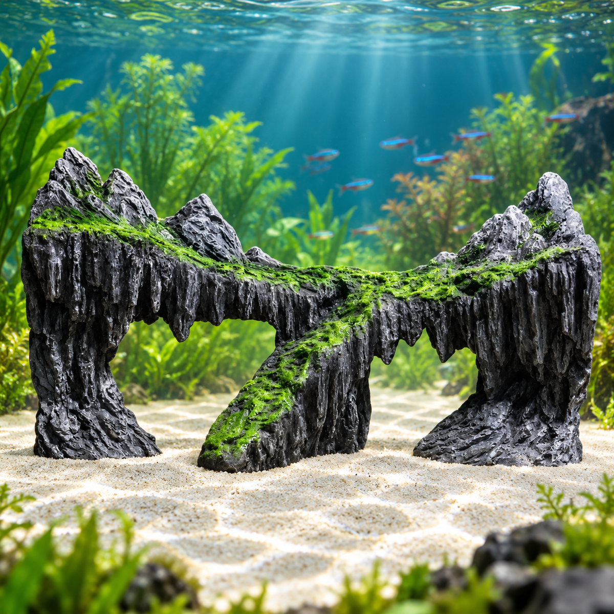 Resin Mountain Rock Aquarium Ornament