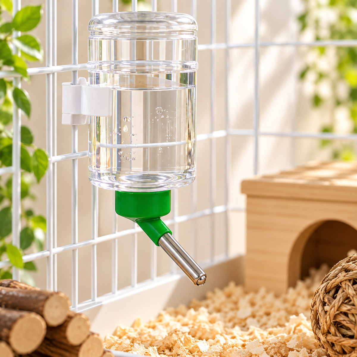 Automatic Hanging Water Bottle for Small Animals – 1000ml | Rabbits, Guinea Pigs & Parrots