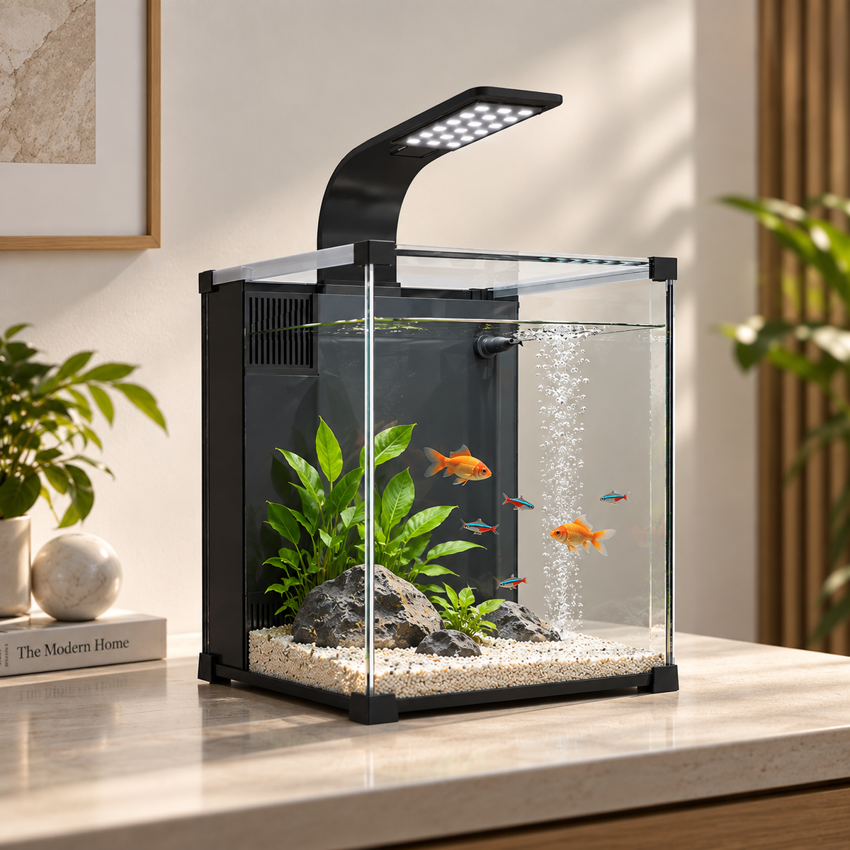 PawHut 36L Tempered Glass Aquarium Kit | Nano Tank with Filter, 5W Pump & LED Light