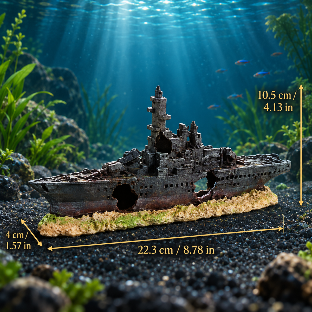 Pirate Shipwreck Aquarium Ornament with Fish Hideouts
