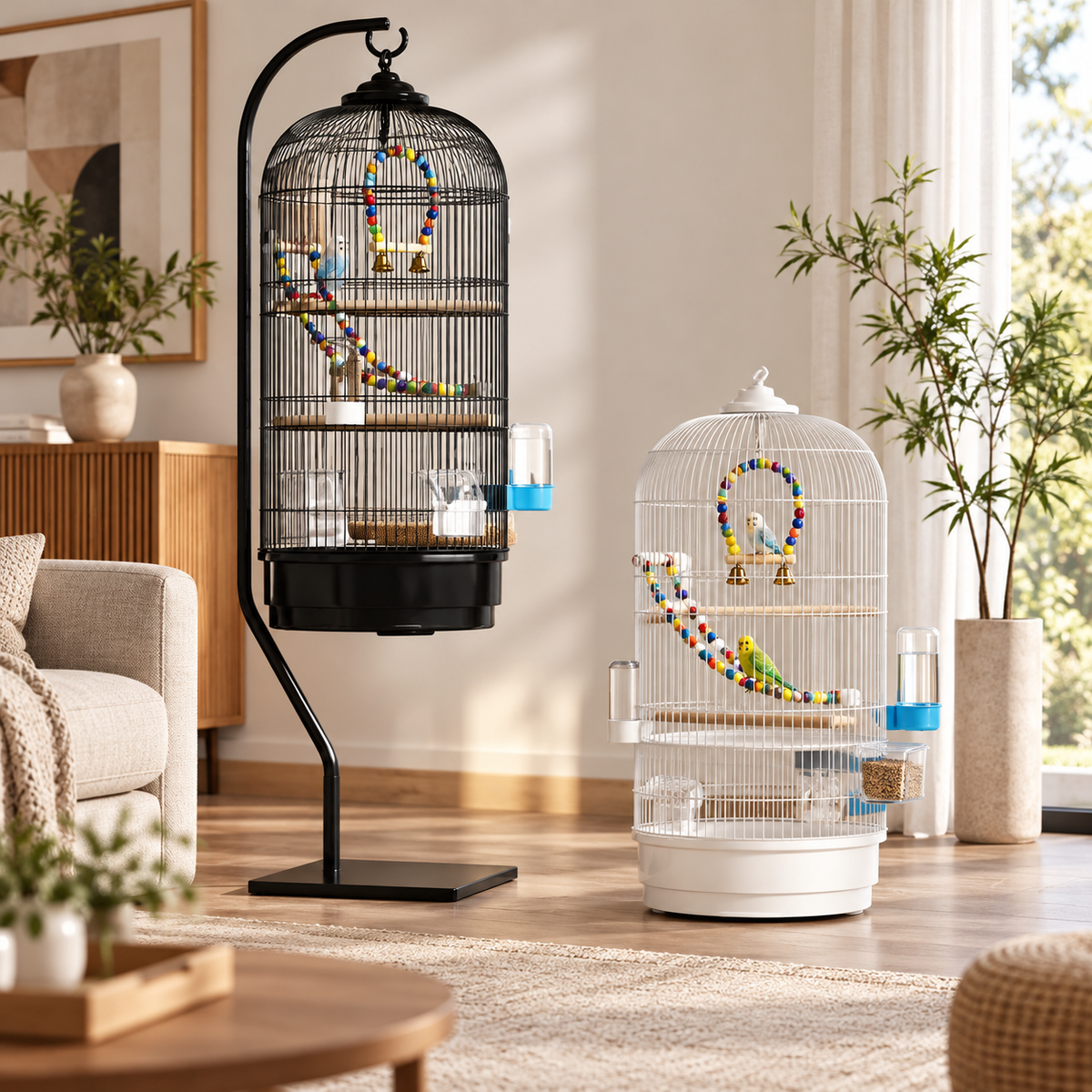 Round Dome-Top Bird Cage with Hanging Hook