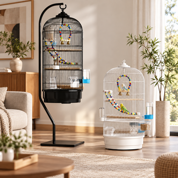 Round Dome-Top Bird Cage with Hanging Hook