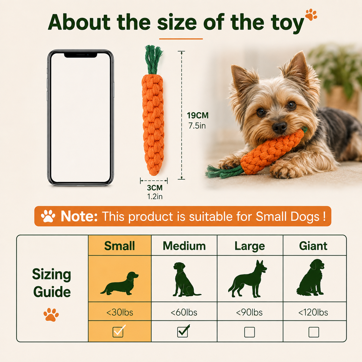 Carrot Rope Chew Toy for Dogs