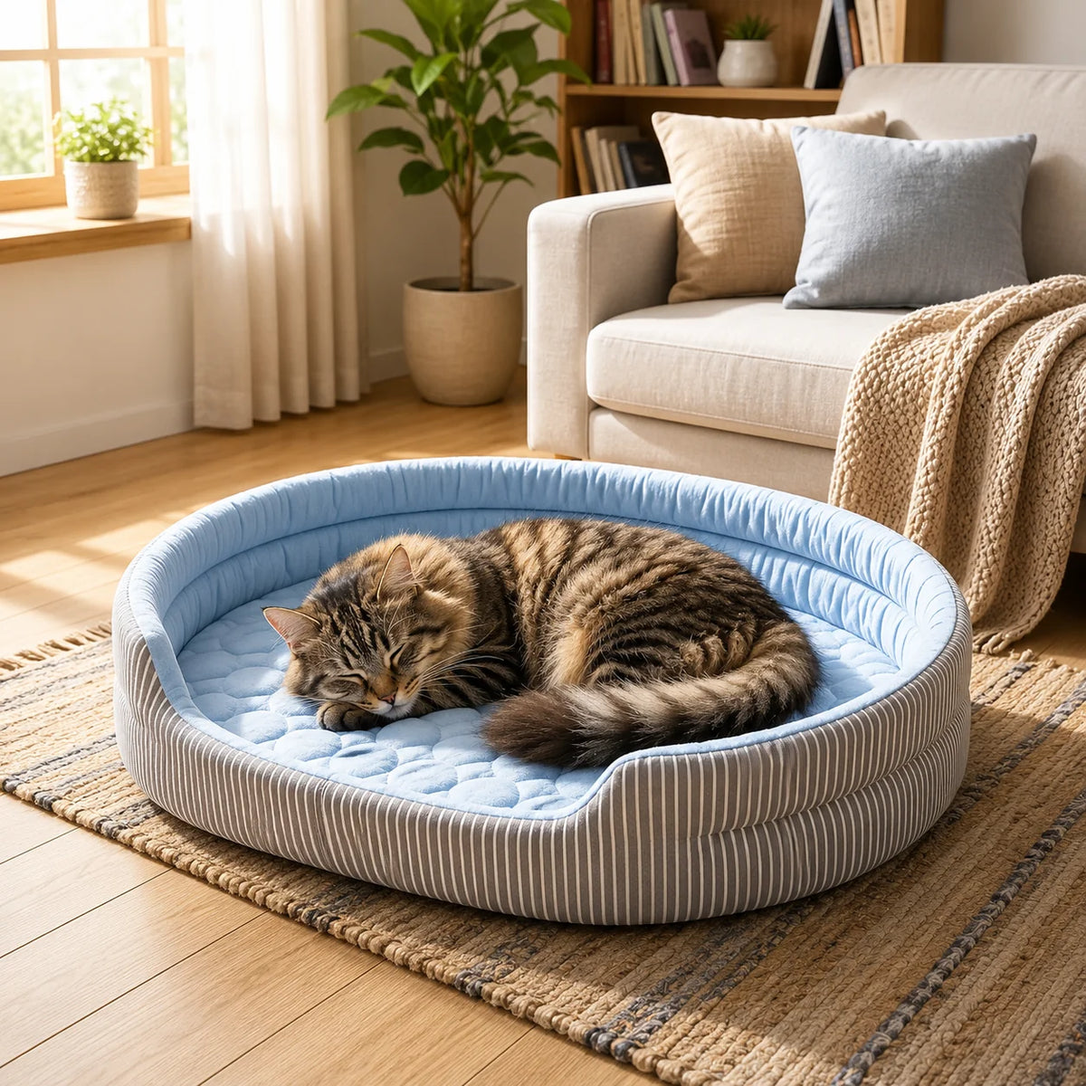 Oval Self-Cooling Pet Bed