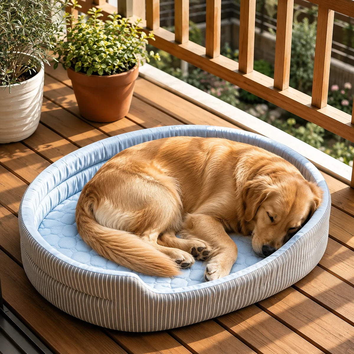 Oval Self-Cooling Pet Bed