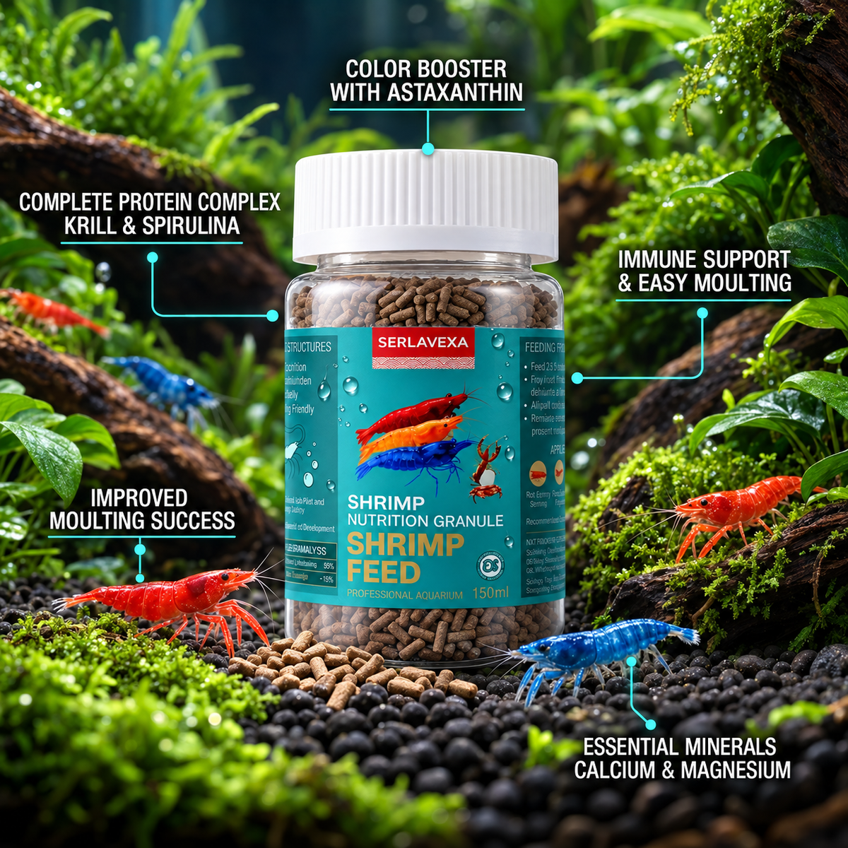 Premium Shrimp Food Granules for Cherry & Crystal Shrimp