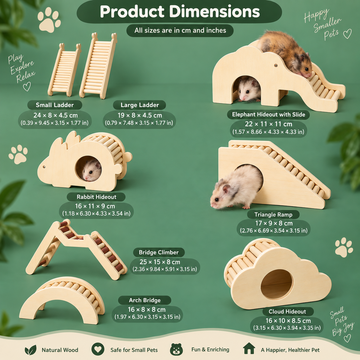 Additional view of Wooden Hamster Accessories – Ladder, Bridge & Climbing Toys | 8 Styles