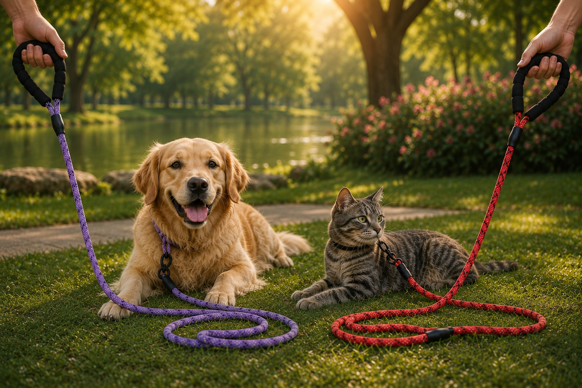 Reflective Dog Leash – Strong Nylon Rope with Soft Handle