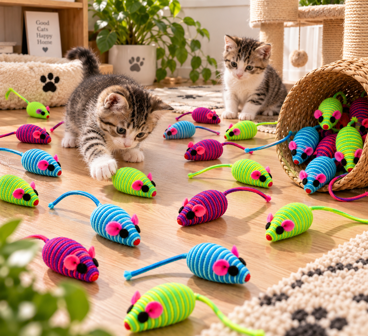 Fabric Mouse Cat Toys – Set of 3