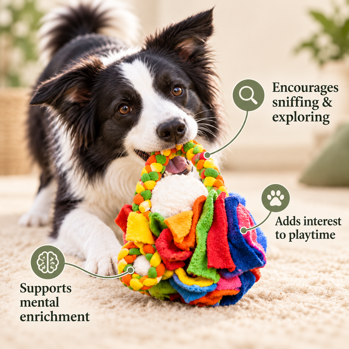 Fleece Snuffle Ball for Dogs