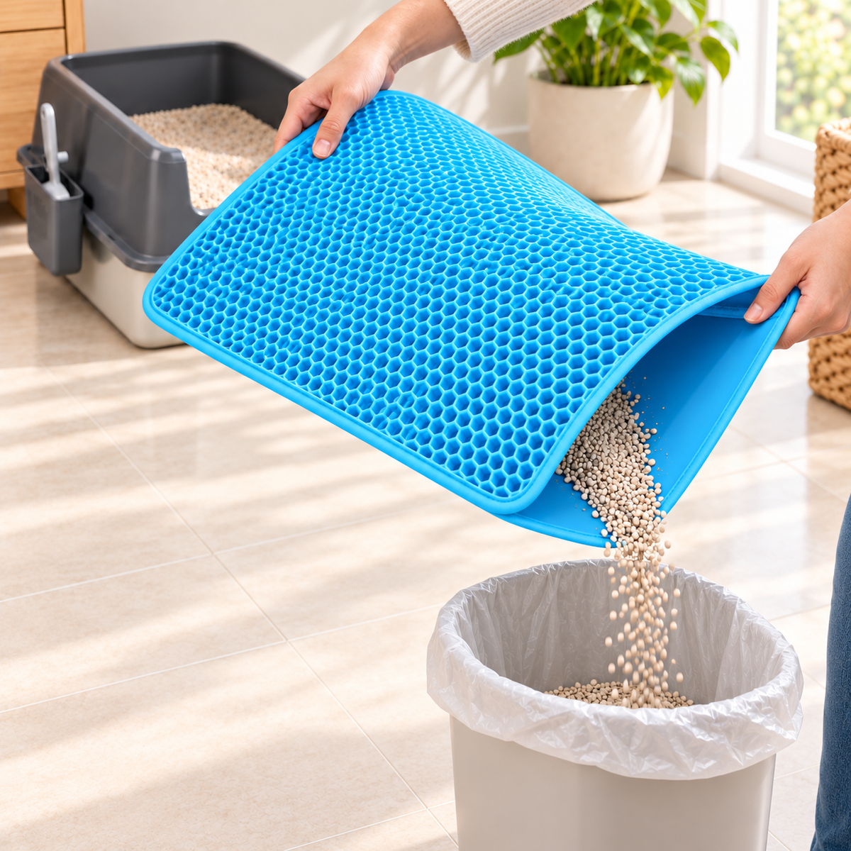 Double-Layer Cat Litter Mat