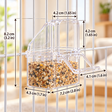 Hanging Bird Cage Feeding Bowl with Splash Guard