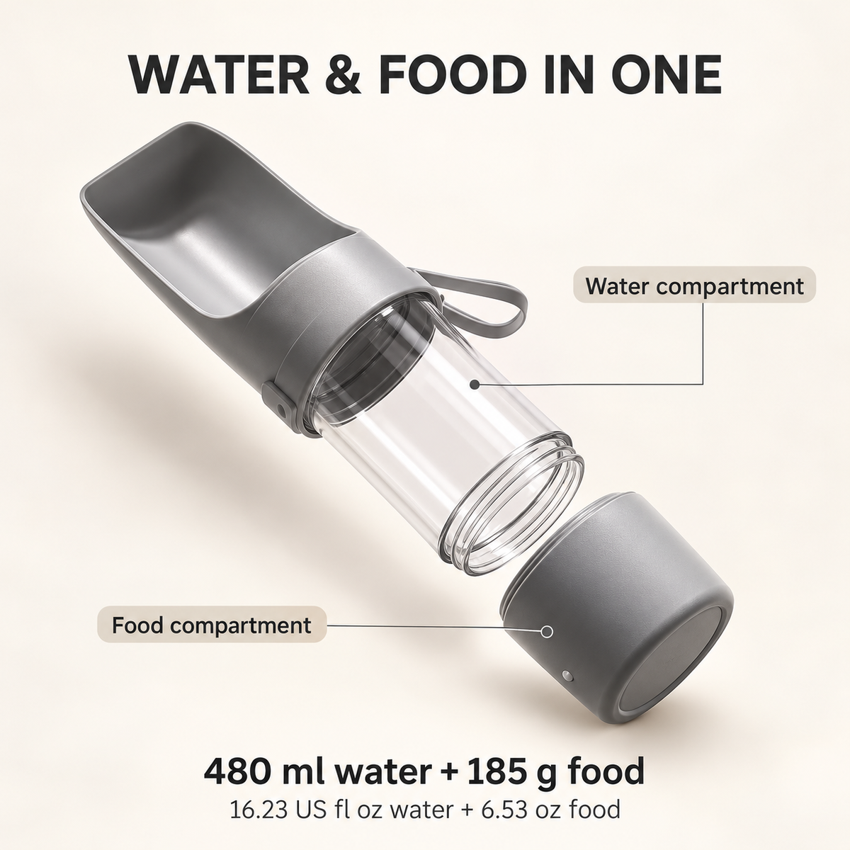 Pet Travel Water Bottle & Food Container