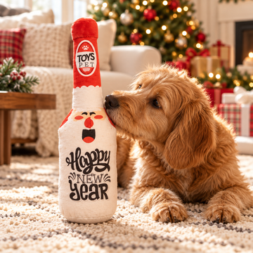 Christmas Squeaky Plush Bottle Dog Toy