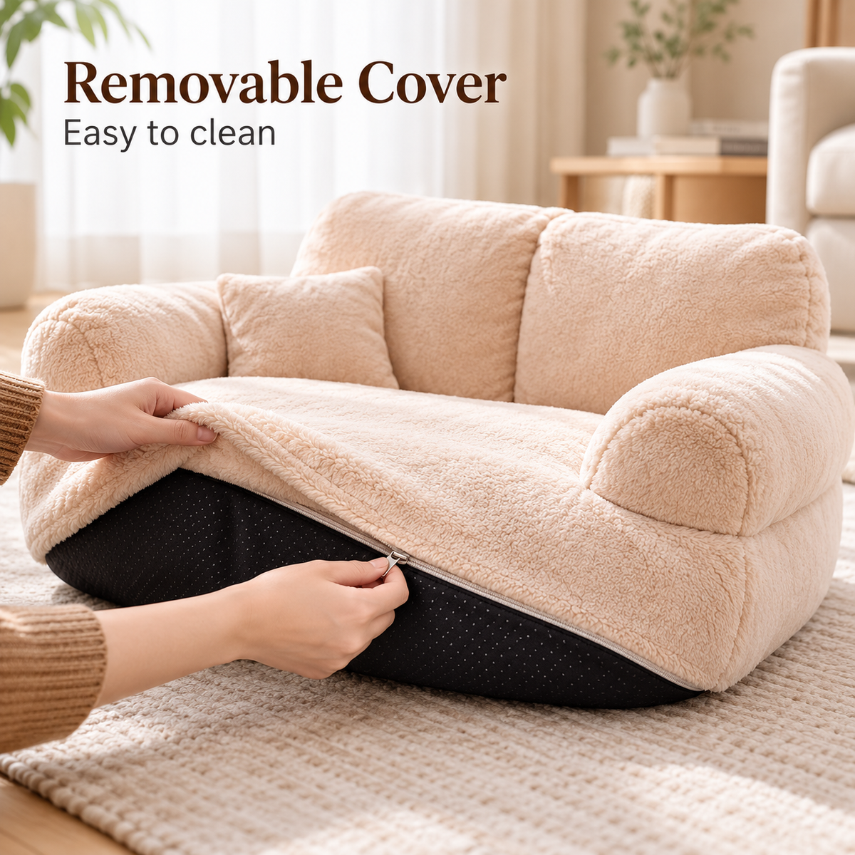 Soft Cat Sofa Bed with Removable, Washable Cover