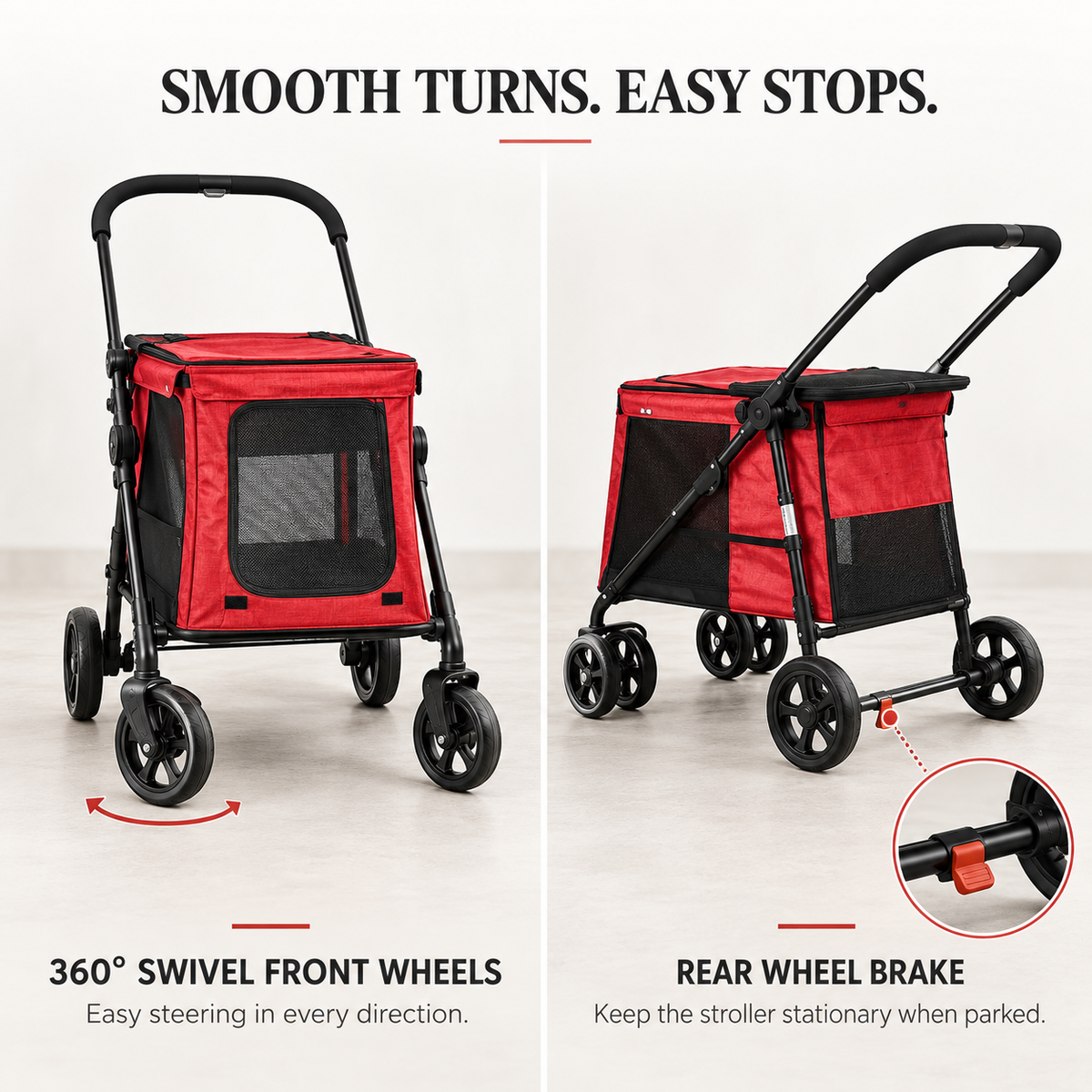 PawHut Folding Pet Stroller with Washable Cushion