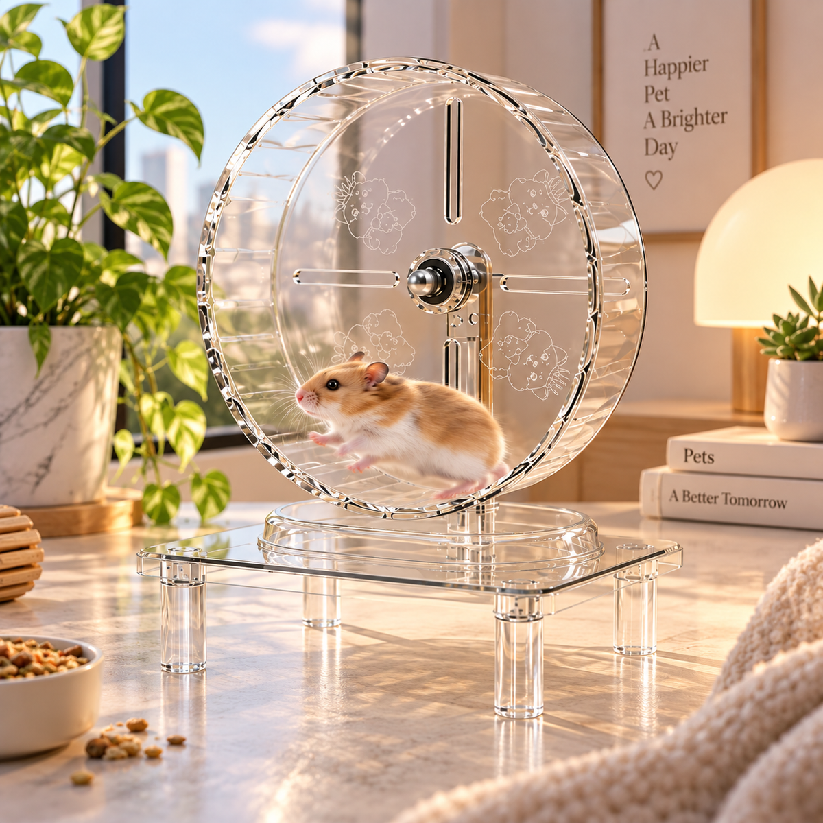 Silent Transparent Hamster Running Wheel – 3 Sizes | 18cm, 21cm, 24cm