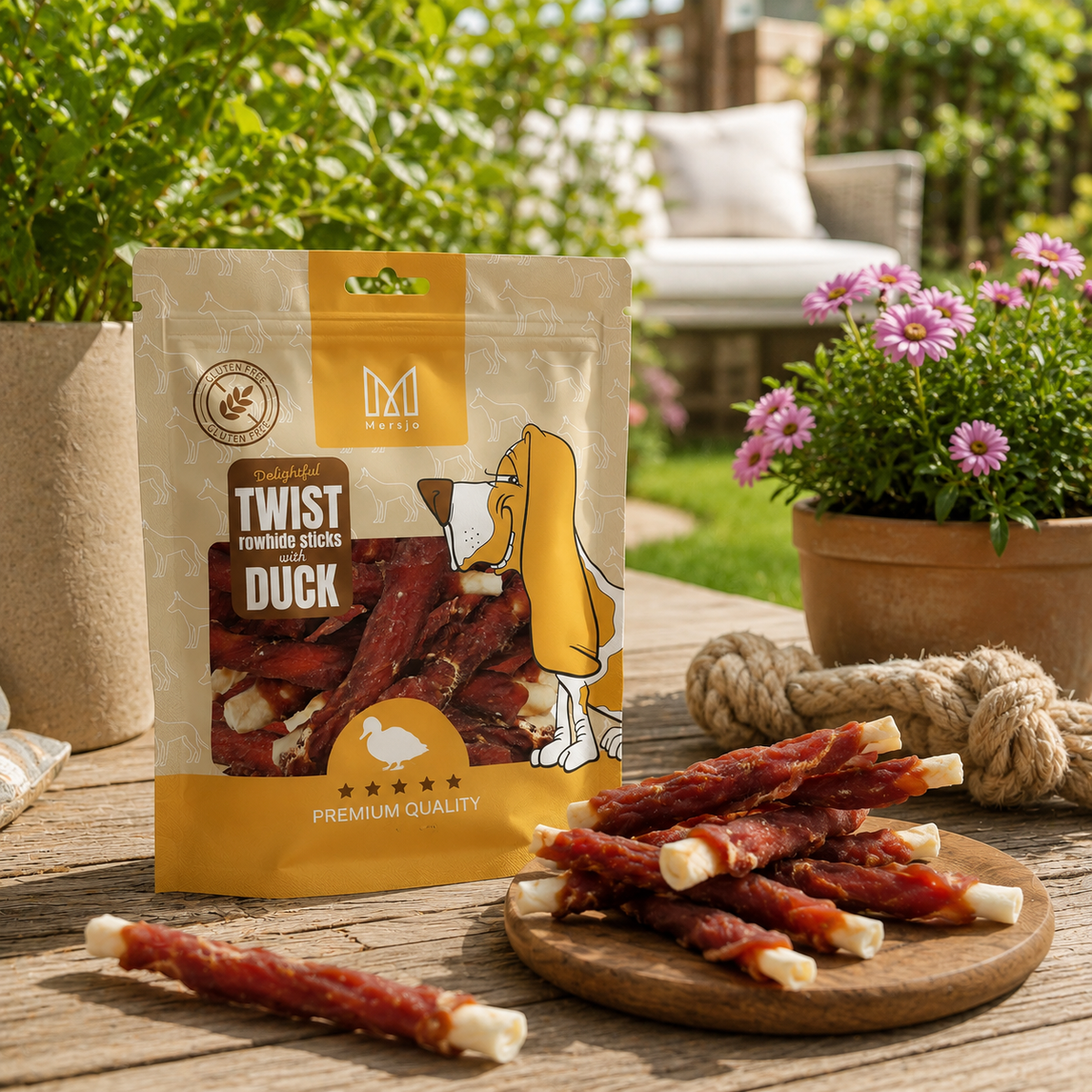 Natural Skin Twist Teething Treats with Duck Meat – 500g