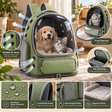 Additional view of Transparent Pet Carrier Backpack | Space Capsule Travel Bag for Cats & Small Dogs
