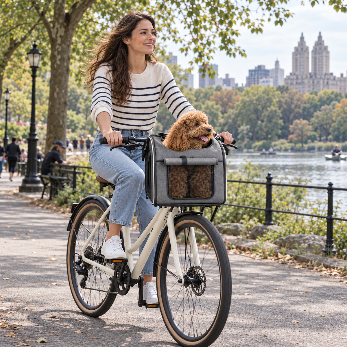 Expandable Bike Basket & Travel Carrier for Dogs & Cats