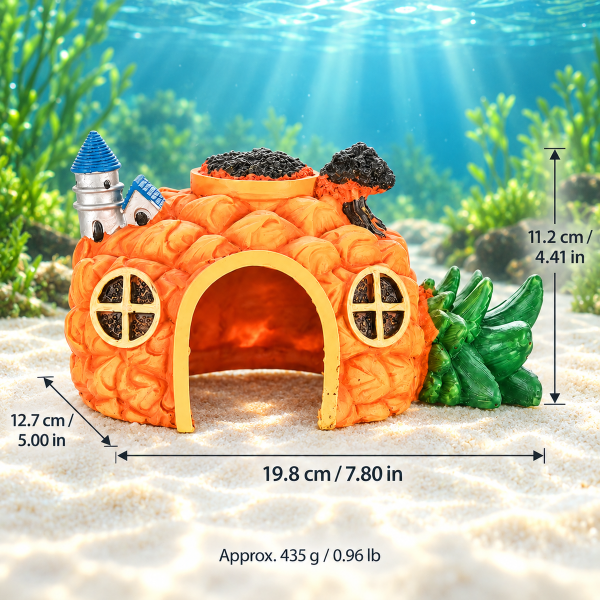 Resin Aquarium Hideout Ornaments for Betta Fish & Shrimp