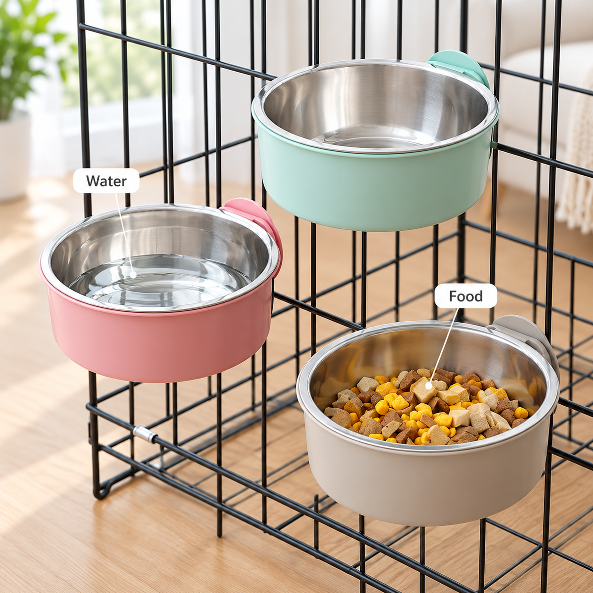 Removable Stainless Steel Crate Bowl