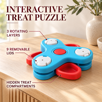 Multi-Layer Spinning Puzzle Feeder for Dogs & Cats