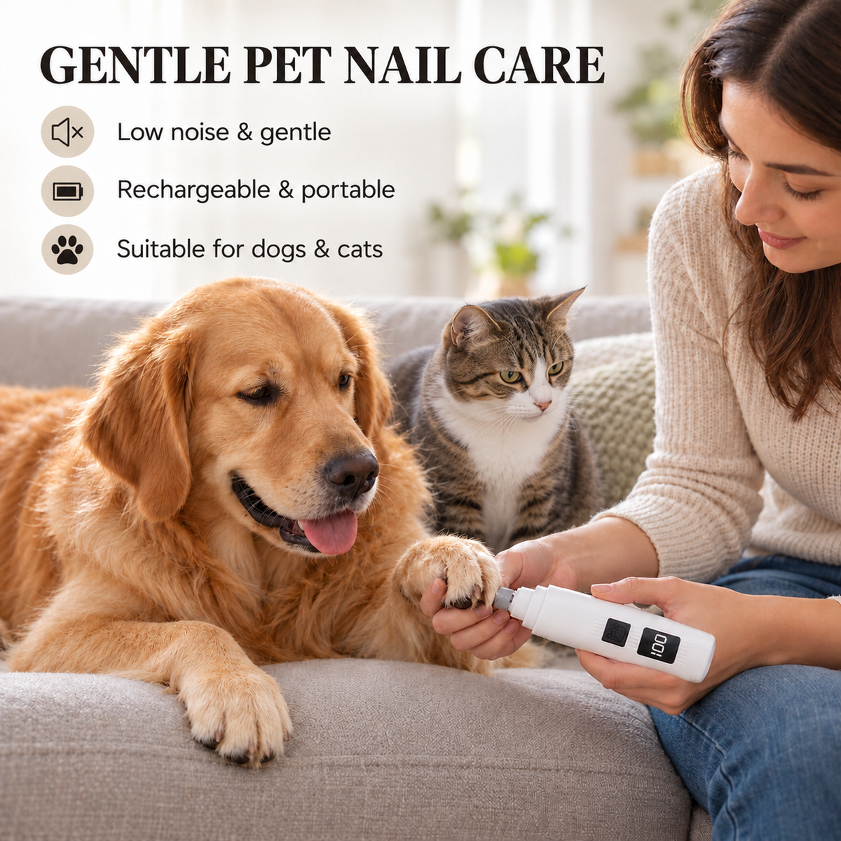LED Rechargeable Pet Nail Grinder