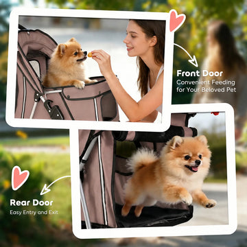 Additional view of Premium Foldable Pet Stroller – Adjustable Canopy, Rear Brake & Storage Basket