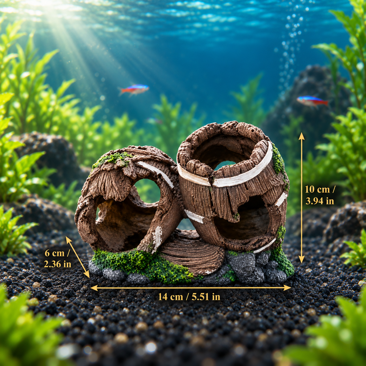 Medieval Castle Aquarium Ornament with Fish Hideouts