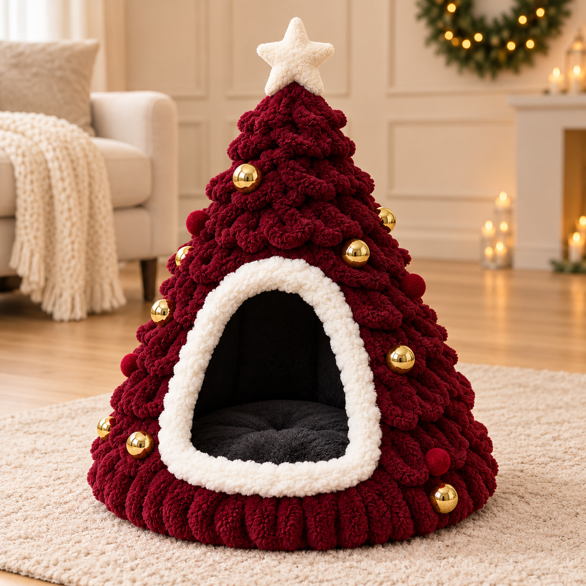 Christmas Tree Cat Cave Bed – Ready-Made